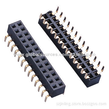 Bottom entry 2.54mm female header, smt dual row height 4.5mm